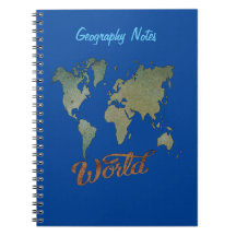 Cahier de notes de géographie pour étudiants et en