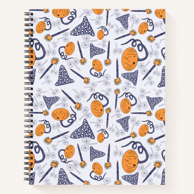 Cahier de notes doodle Halloween mignon – Citrouil (Devant)
