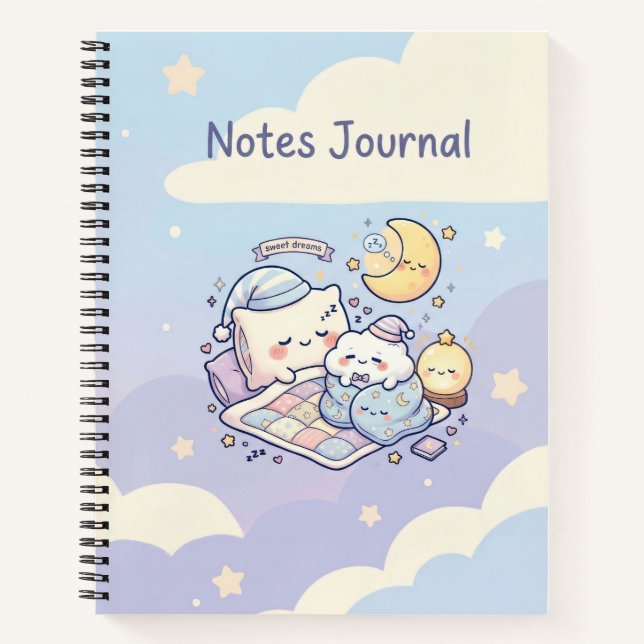 Cahier de notes doux rêves mignons (Devant)
