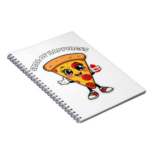 Cahier de notes Pizza Mignon Kawaii Couverture de 