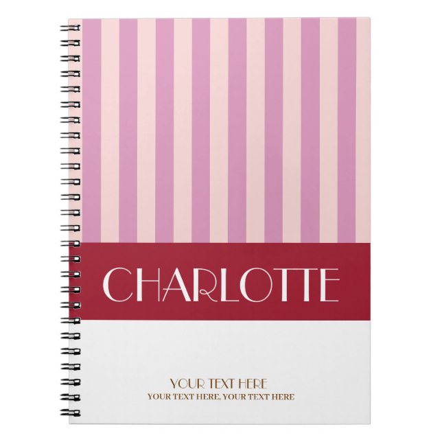 Cahier de notes spirale personnalisé avec des rayu (Devant)