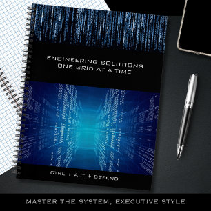 Cahier de papier graphique technique cybernétique 