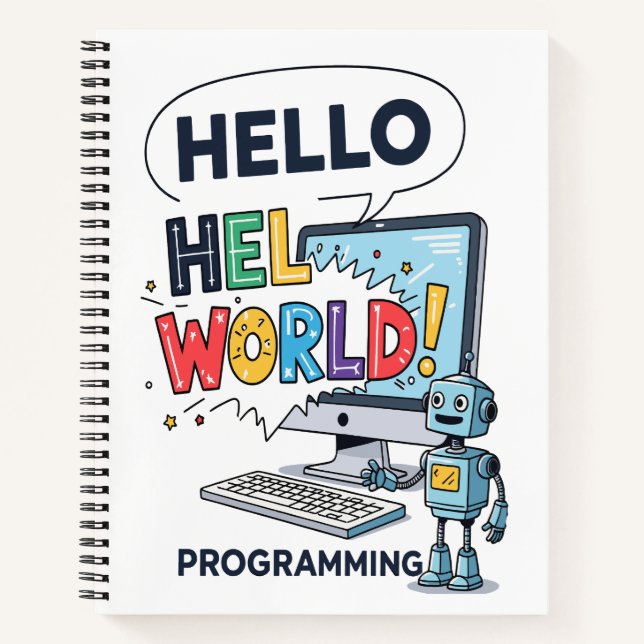 Cahier de programmation de robot mignon Hello Worl (Devant)