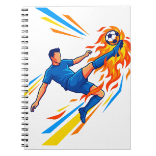 Cahier de sport coup de pied de vélo de football b