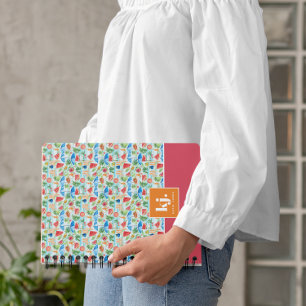 Cahier de style monogrammé d'été amusant