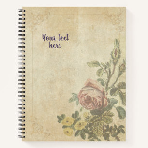 Cahier de style vintage avec design Rose Mousseuse