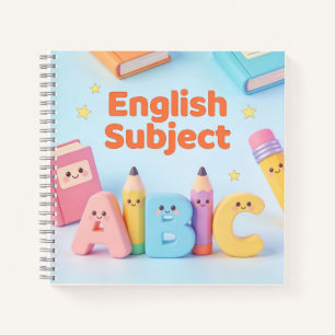 Cahier de sujet anglais ABC mignon pour apprendre 