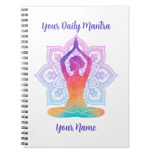 Cahier de Yoga personnalisé avec nom et mantra