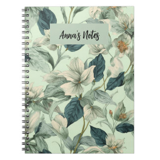 Cahier d'écriture à motif floral botanique