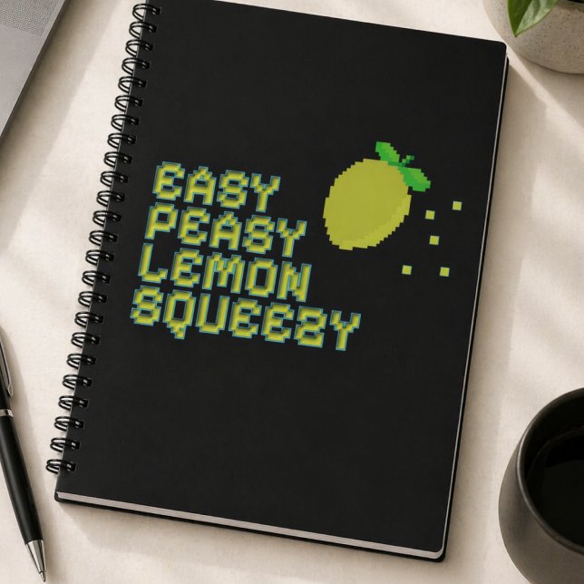 Cahier Deluxe Neon Pixel Art Citron (Créateur téléchargé)