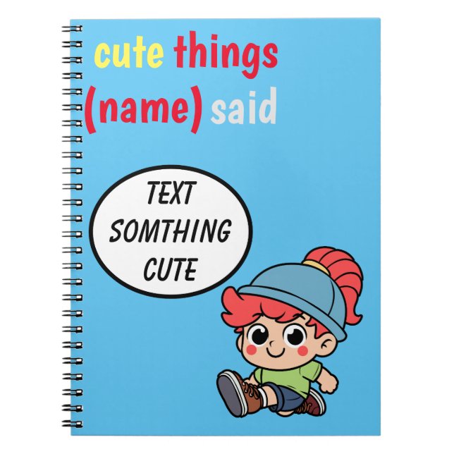 Cahier des choses mignonnes que mon enfant a dites (Devant)