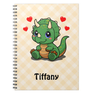 Cahier Dinosaure Mignon – Ajouter un nom