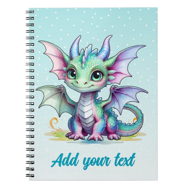 Cahier Dragon Pastel – Bleu Aqua (Devant)