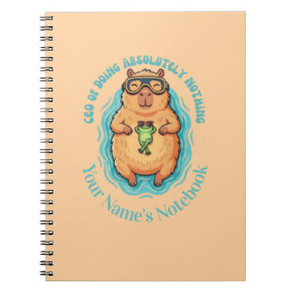 Cahier drôle de Capybara Frog PDG de Faire Rien