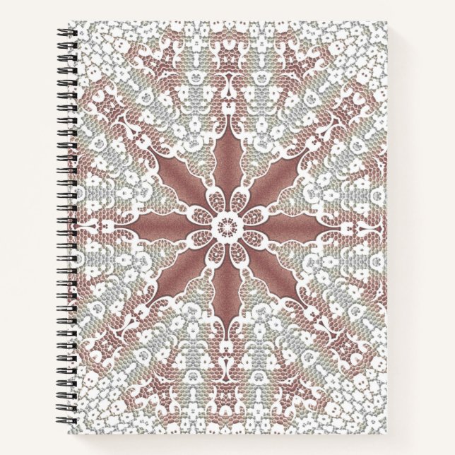 Cahier Élégant à Dentelle Florale (Devant)