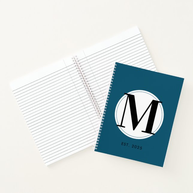 Cahier élégant à monogramme bleu  (Intérieur)