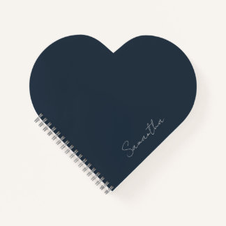 Cahier élégant personnalisé bleu foncé