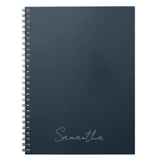 Cahier élégant personnalisé bleu foncé