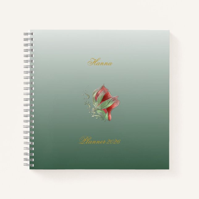 Cahier élégant rouge et vert (Devant)