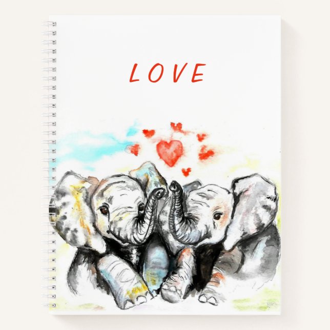 Cahier éléphant couple mignon (Devant)