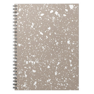 Cahier en marbre taupe et blanc
