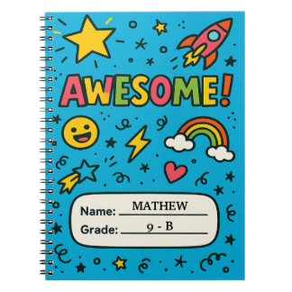 Cahier Enfant Incroyable – Nom et Niveau Personnal