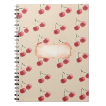 Cahier esthétique cerise rouge 📓