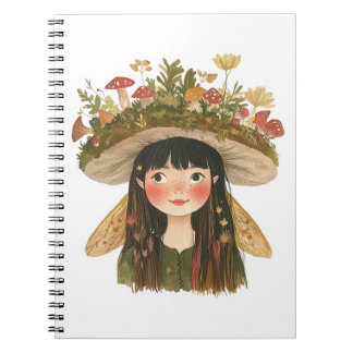 Cahier Fée Champignon Aquarelle Mignonne