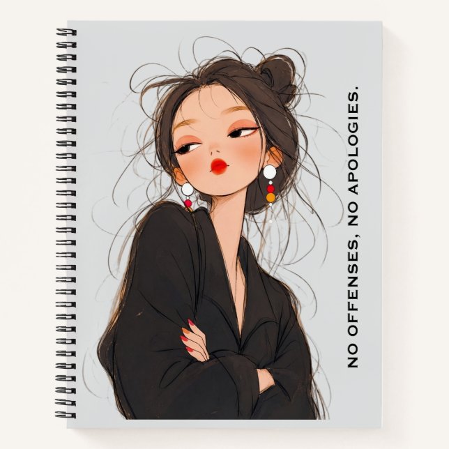 Cahier Fille Attitude Audacieuse & Sans Excuses (Devant)