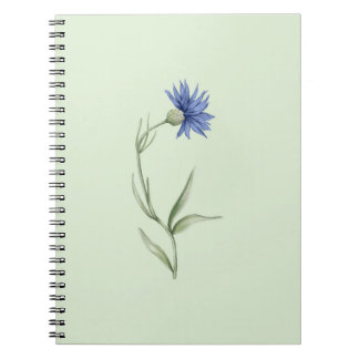 Cahier Fleur Bleue Esthétique Vert