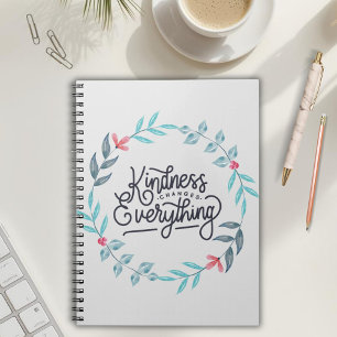 Cahier Fleur Gris « La gentillesse change tout »
