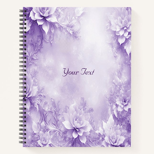 Cahier Fleurs Blanches Violettes (Devant)