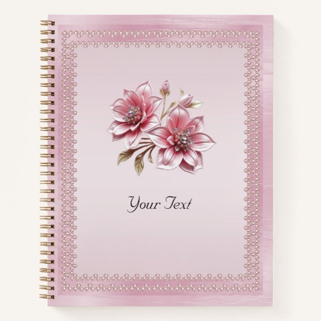 Cahier Fleurs Roses Modernes (Devant)