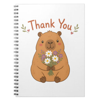 Cahier Fleurs Sauvages Merci Capybara Mignon