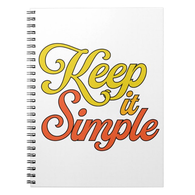 Cahier Garde les Choses Simples (Jaune) (Devant)