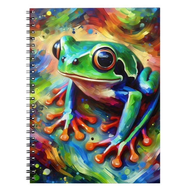Cahier Grenouille de la jungle en éclat de couleur (Devant)