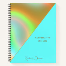 Cahier holographique or élégant menthe