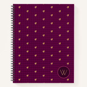 Cahier Houndstooth Rose avec Accent Doré