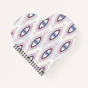 Cahier Journal coloré Evil Eye livre cœur