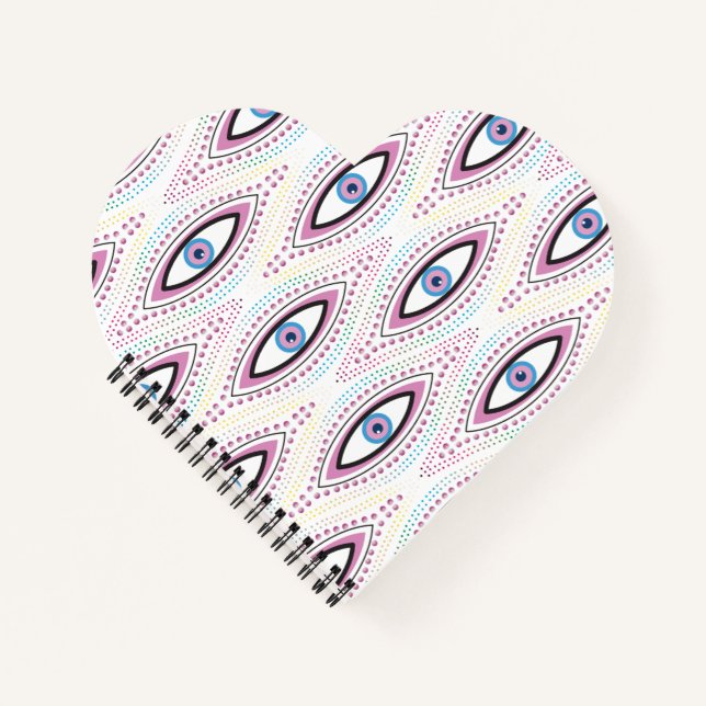 Cahier Journal coloré Evil Eye livre cœur (Devant)