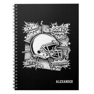 Cahier Journal de Football en Bande Dessinée Noir