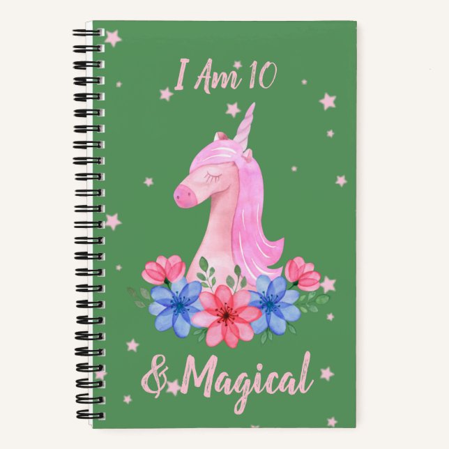 Cahier Licorne Magique pour mon 10e Anniversaire (Recto)