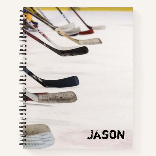 Cahier ligné collège hockey sur glace (Devant)