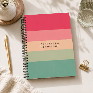 Cahier   Livre de journal en spirale à rayures col