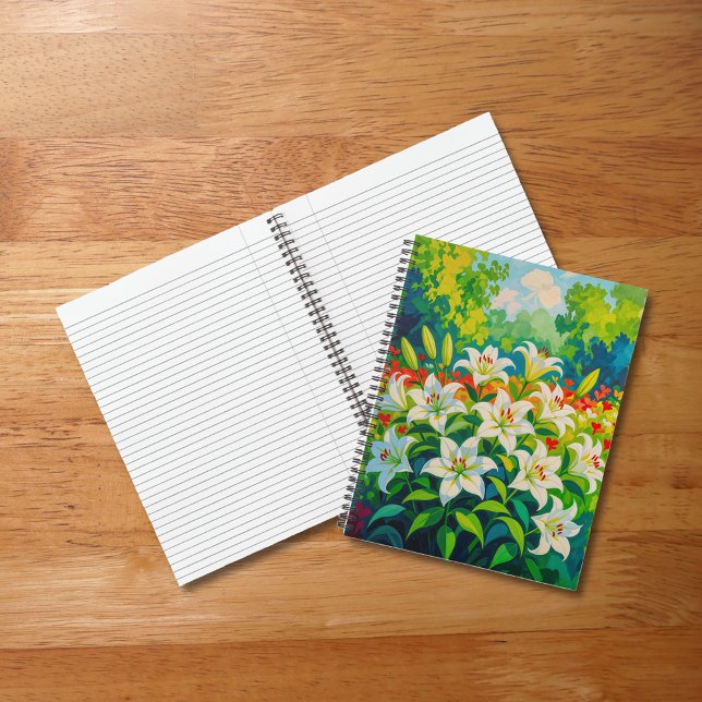 Cahier Lys Blancs (Notebook with white lilies)