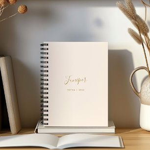 Cahier Minimaliste Moderne au Nom en Rose Pâle
