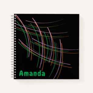 Cahier moderne personnalisable à reliure spirale (