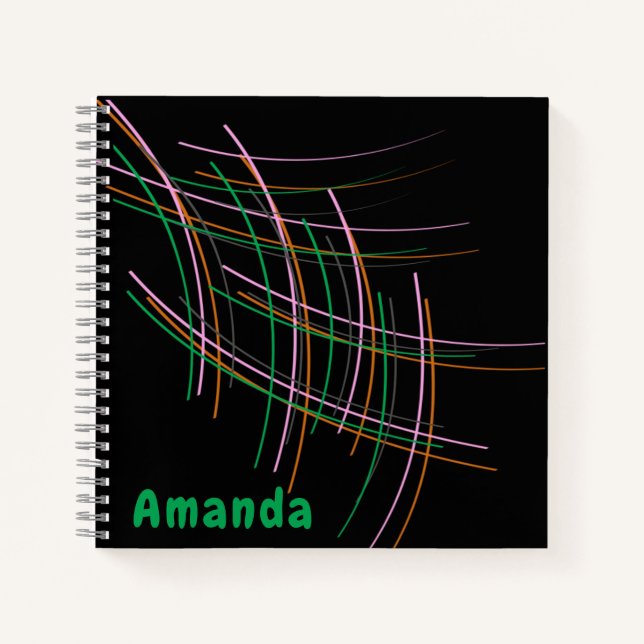 Cahier moderne personnalisable à reliure spirale ( (Devant)