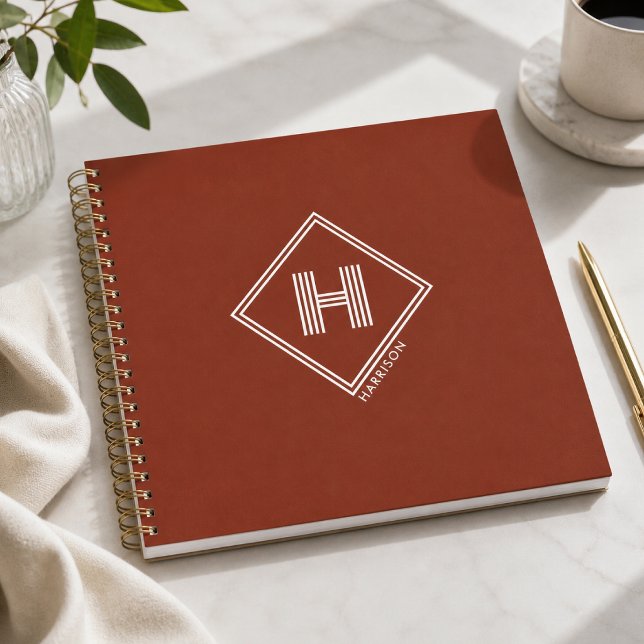 Cahier | Monogramme Initial Géométrique Élégant (Créateur téléchargé)