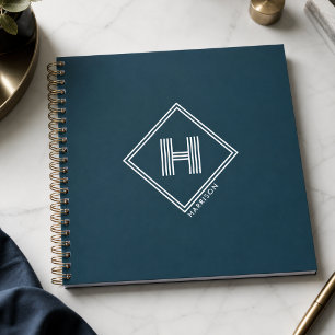 Cahier   Monogramme Initial Géométrique Moderne